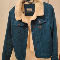 Giubbotto corto Camomilla  in velluto blu 