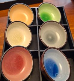 Set"SEI CIOTOLE IN CERAMICA GIAPPONESE "