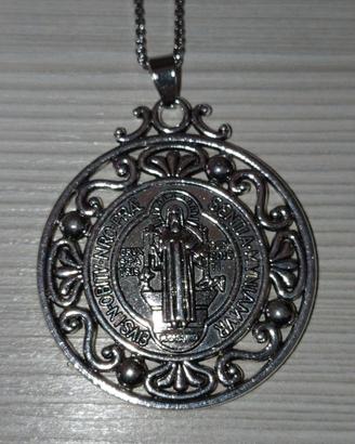 Collana Medaglia Croce di San Benedetto Protezione