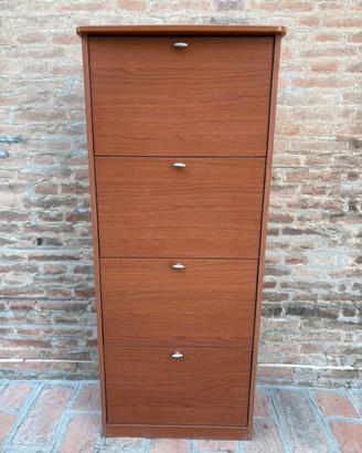 Scarpiera 4 scomparti effetto legno