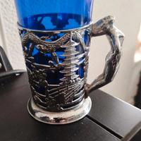 boccale in vetro blu cobalto 