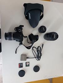 canon eos 350d + obiettivi + zaino e custodia