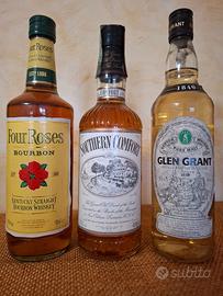 Tre bottiglie da collezione di whisky anni 90