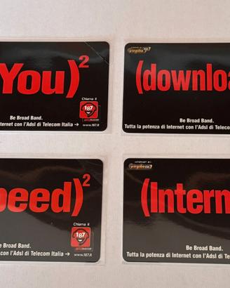 Lotto 4 Schede Telefoniche Nuove Telecom Adsl Virg