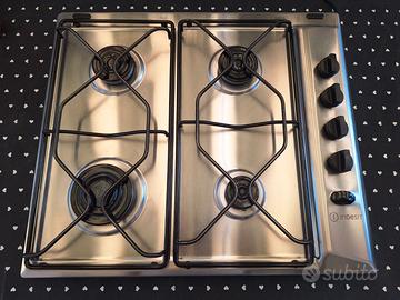 Piano cottura a gas Indesit 4 fuochi acciaio inox