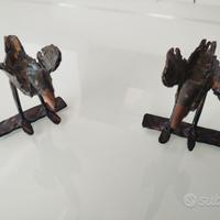 Coppia di volatili artigianali in ferro battuto