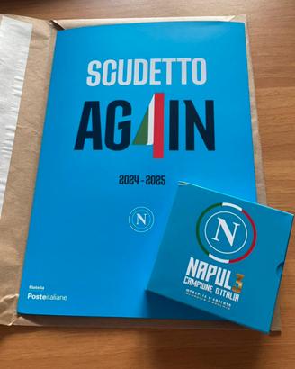 Medaglia scudetto 3 e folder scudetto 4 Napoli