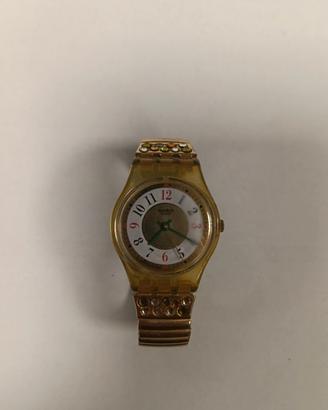 Swatch Vintage Dorato Flex Cristalli Pila Nuova