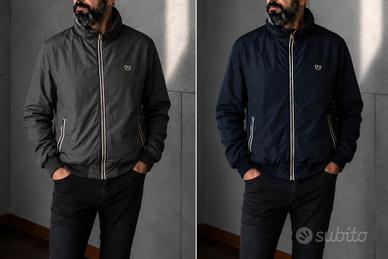 bomber Alcott grigio e blu uomo