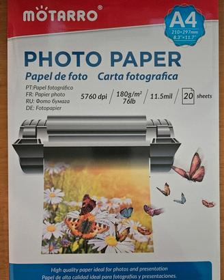 20 fogli di carta lucida fotografica 