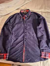 camicia versace blu