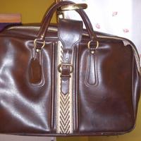 borsa in pelle da viaggio anni 70