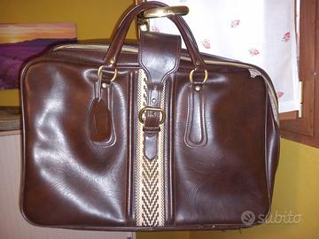 borsa in pelle da viaggio anni 70