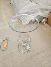 Vaso in vetro con effetti decorativi argento