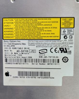lettore cd/dvd per Apple A1225
