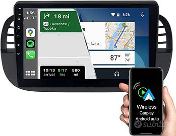 Autoradio navigatore android fiat 500 9" carplay