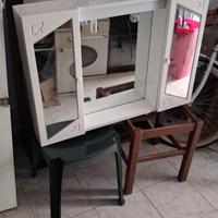 Mobile Bagno con Specchio, Pensili e Luci - Bianco