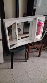 Mobile Bagno con Specchio, Pensili e Luci - Bianco