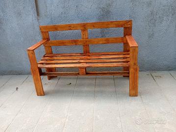 Panca in legno artigianale stile rustico
