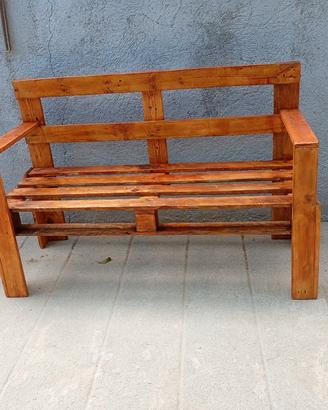 Panca in legno artigianale stile rustico