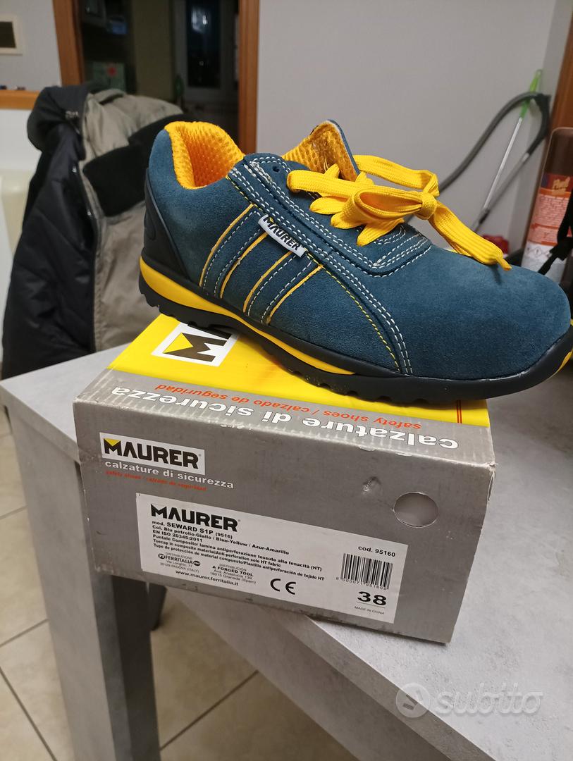 SCARPE ANTINFORTUNISTICA MAURER SEWARD S1P BLU PETROLIO-GIALLO