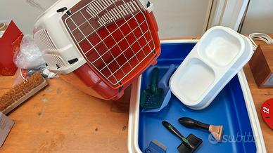 portantino per gatto e lettiera