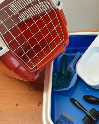 portantino per gatto e lettiera