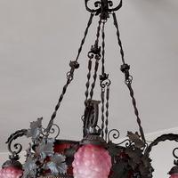 Lampadario vintage in ferro battuto stil