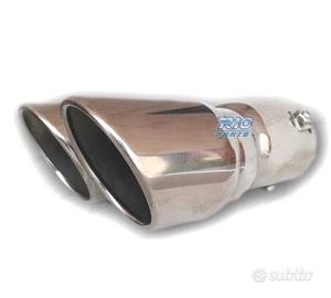 DOPPIO TERMINALE DI SCARICO ROTONDO IN ACCIAIO INO
