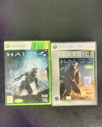 Giochi in disco Halo 3 e Halo 4 Xbox 360