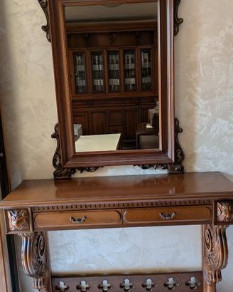 Consolle con specchiera anni 70 stile gotico