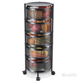 Carrello Trolley Cucina in Metallo con 5 Ripiani