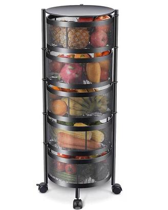 Carrello Trolley Cucina in Metallo con 5 Ripiani
