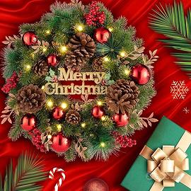 Avoalre 40cm Ghirlanda Natalizia con Luci LED Ghir