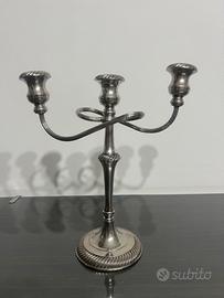 Candelabro vintage 3 bracci argentato