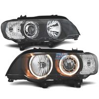 FARI BMW X5 E53 99-03 ANGEL EYES FONDO NERO ANELLO