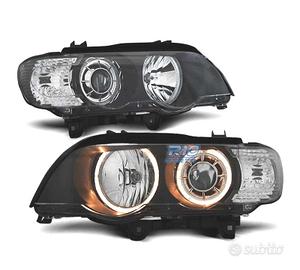 FARI BMW X5 E53 99-03 ANGEL EYES FONDO NERO ANELLO
