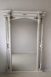 Grande specchiera bianca neoclassica antica