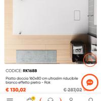 Piatto doccia in acrilico effetto pietra