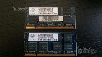 Ram portatile SODIMM 2X1gb 667mhz PC2 5300 S