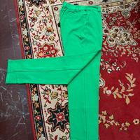Pantalone  verde a sigaretta in maglia di cotone