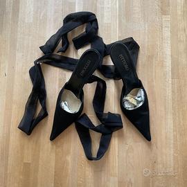 scarpe in raso, tacco a spillo tg 37 1/2