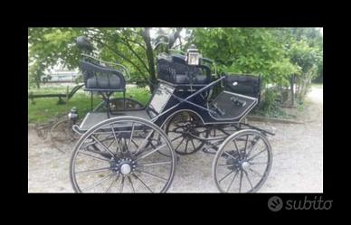 Carrozza d'epoca blu scuro per cavalli – Ideale pe