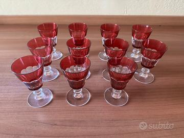 Set 11 Bicchieri Liquore Cristallo Saint-Louis