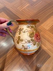 Brocca vintage ceramica Deruta dipianta a mano