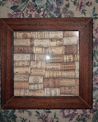 Quadro cornice arte povera tappi sughero