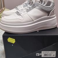 Sneakers FREDDY bianche con inserti argentati tg40