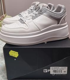 Sneakers FREDDY bianche con inserti argentati tg40