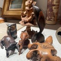 Set Statuette Vintage Legno (artigianato etnico)
