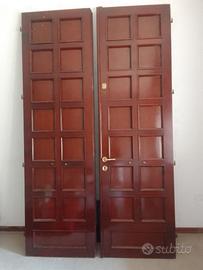 Porta doppia in legno massello artigianale